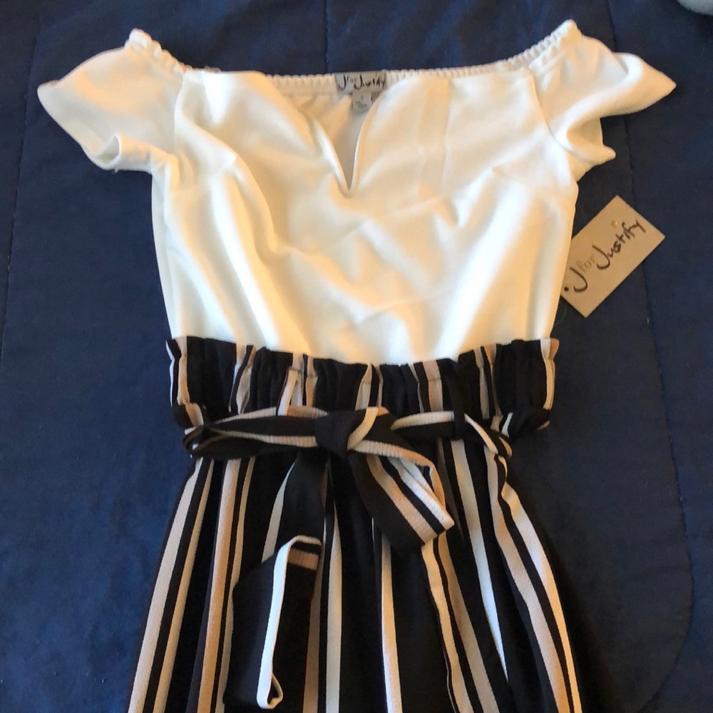 White and striped jumpsuit
